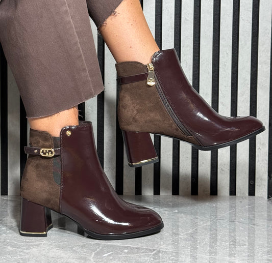 Zanni & Co - 'Fuyang One' Choccy Mix Block Heel Boot