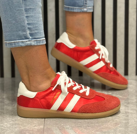 Drilleys- 'Ninety’ Rose Blossom Leather Trainer