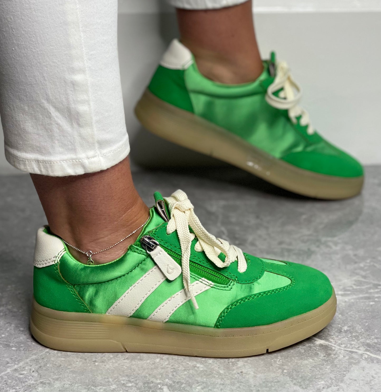 Jana - Green Gum Sole Trainer