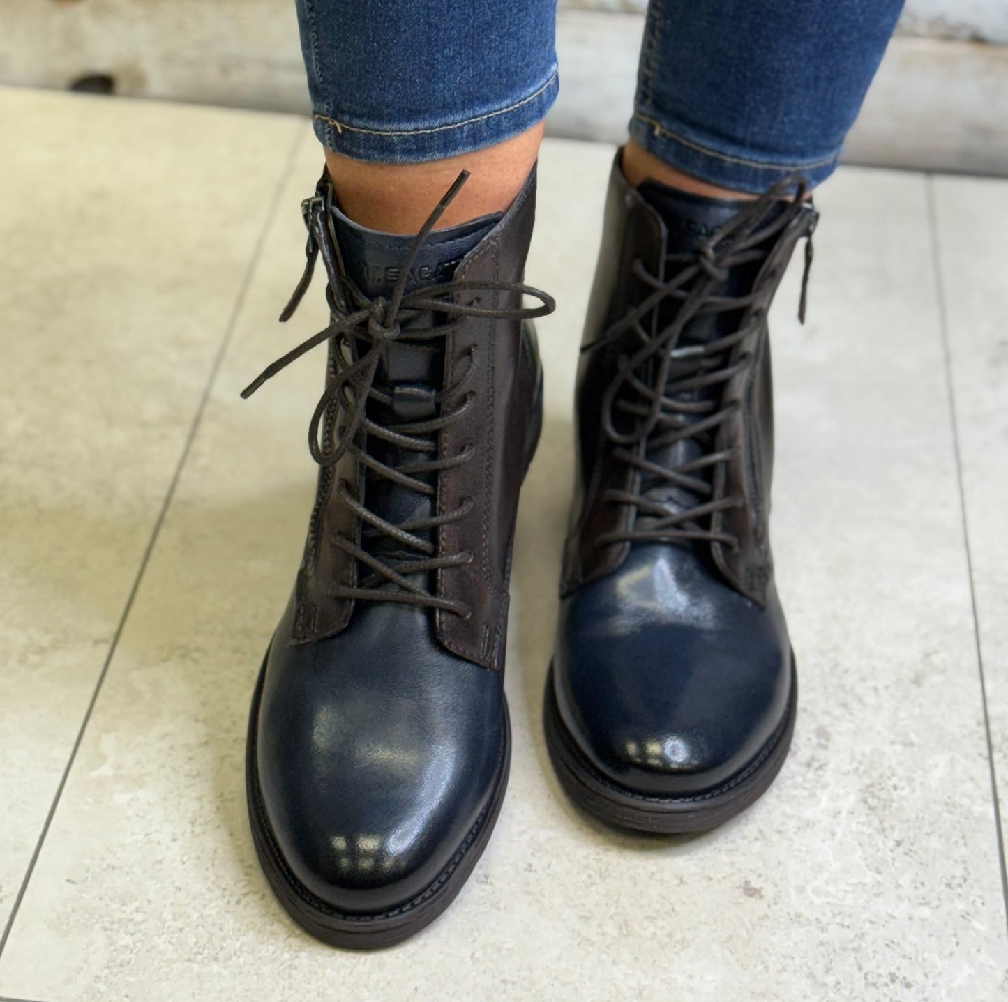 Bagatt- Navy Leather Combo Boot