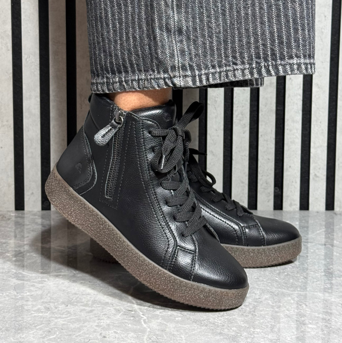 Jana -  Black Gum Sole Softline Boot