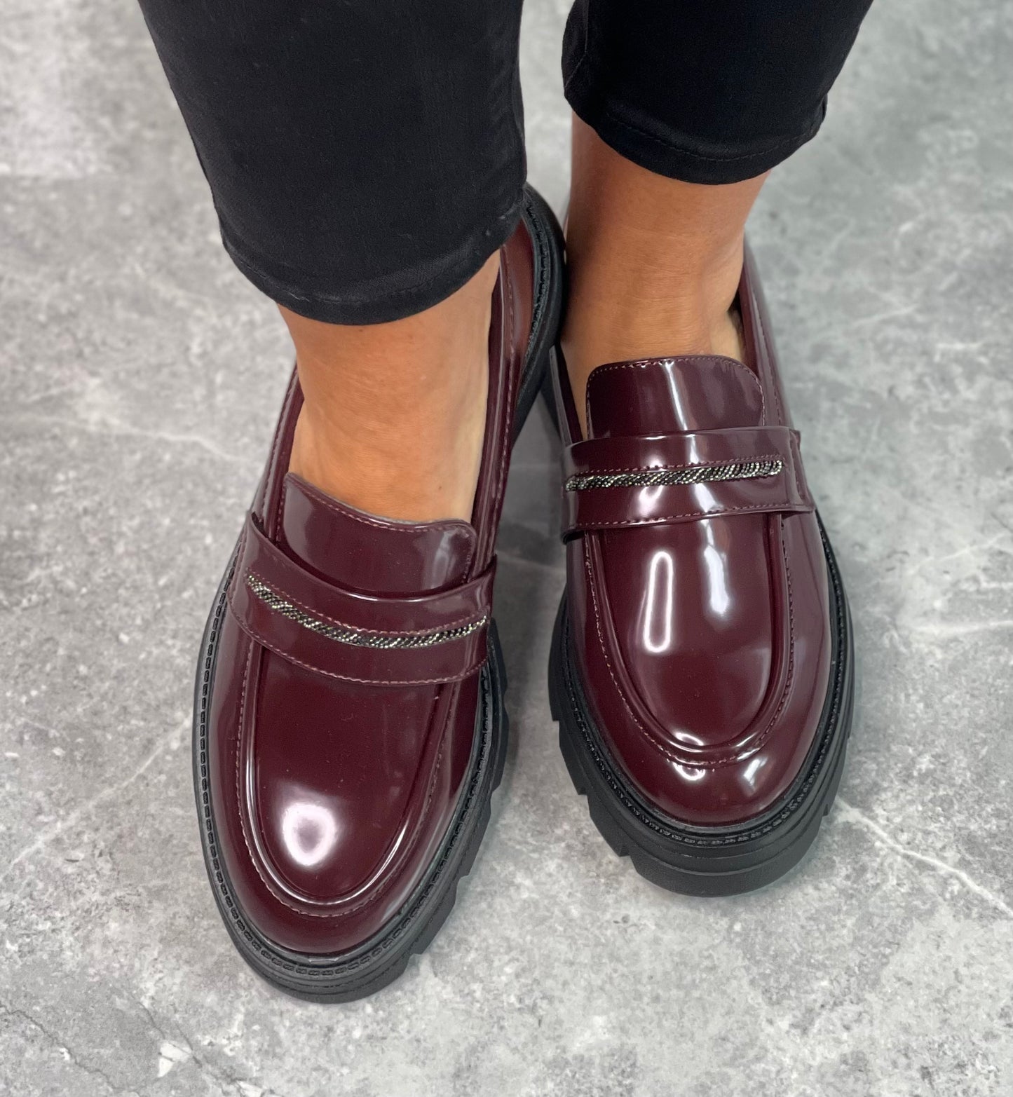 S Oliver - Bordeaux Patent Loafer