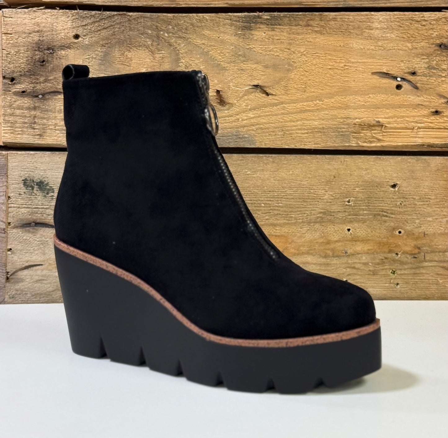 Hannah K - Black Wedge Platform Boot