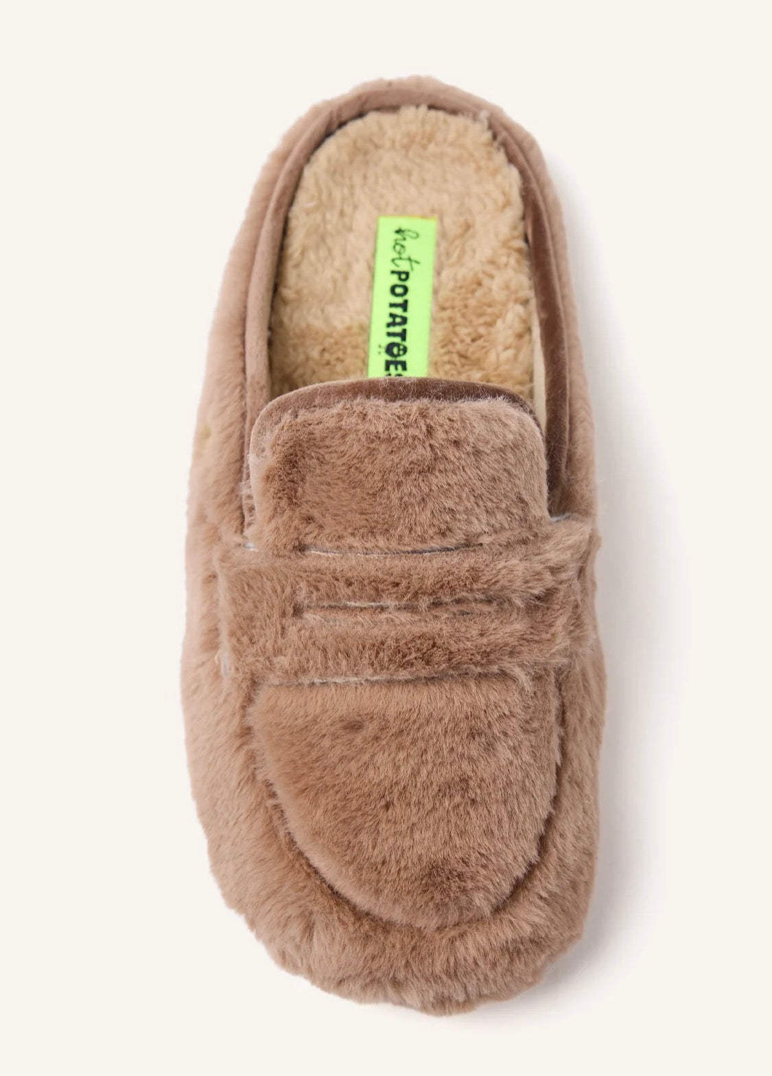 Hot Potatoes - ''Harrietta' Taupe Teddy Slipper