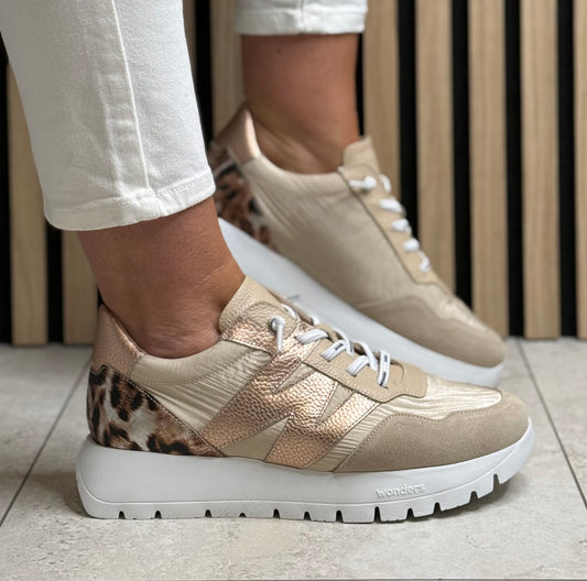 Wonders - A-24100 Beige/Nylon/Fog/Taupe Trainer