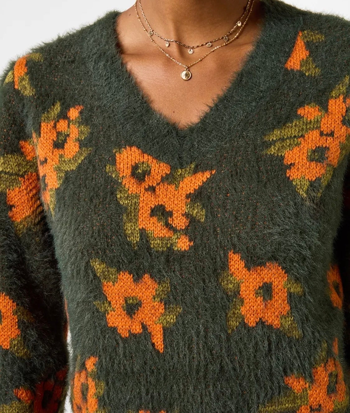 Joe Browns - Autumn Florals Fluffy V Neck Jumper