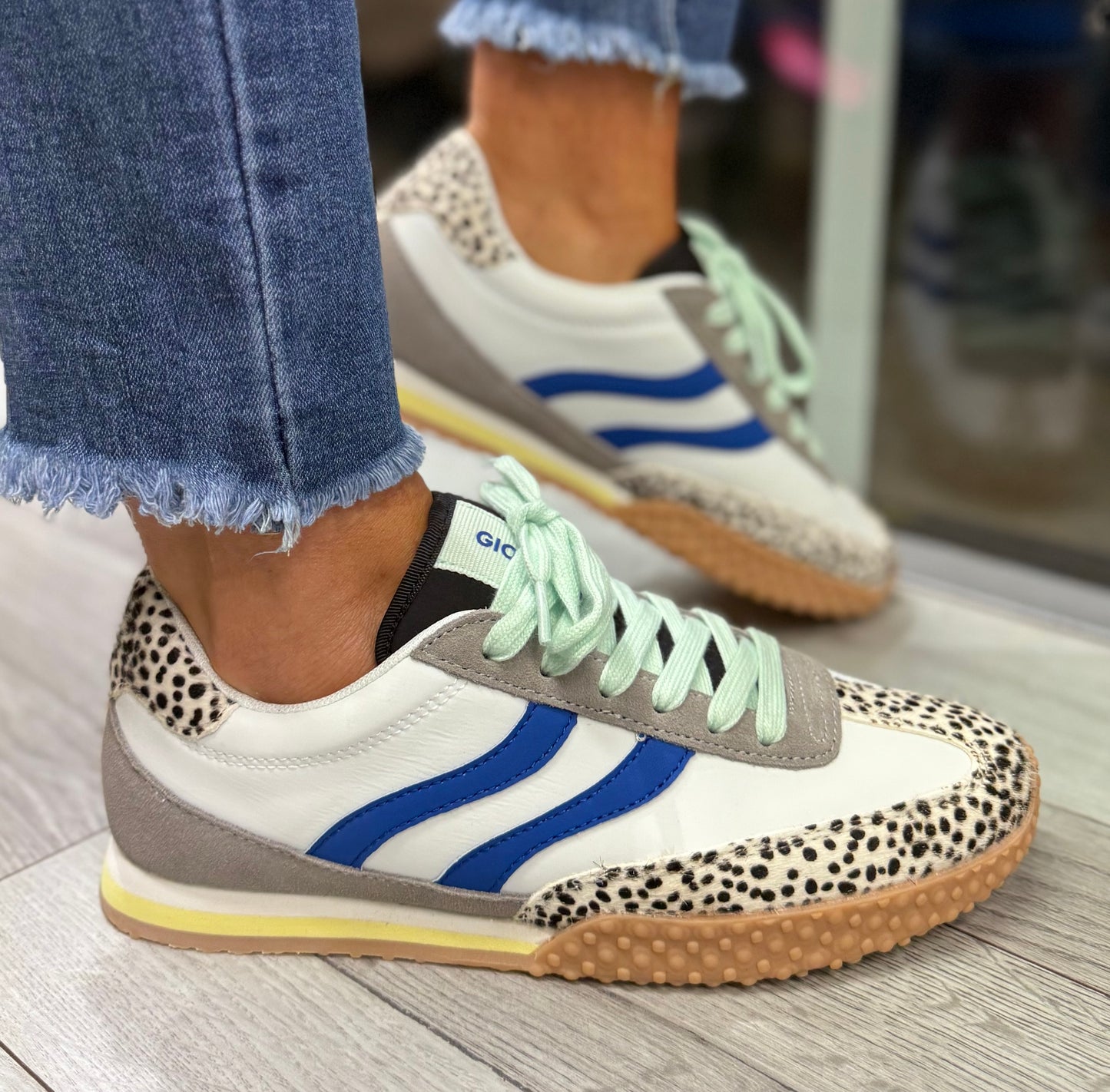 Gioseppo - Dalmatian Combo Leather Trainer