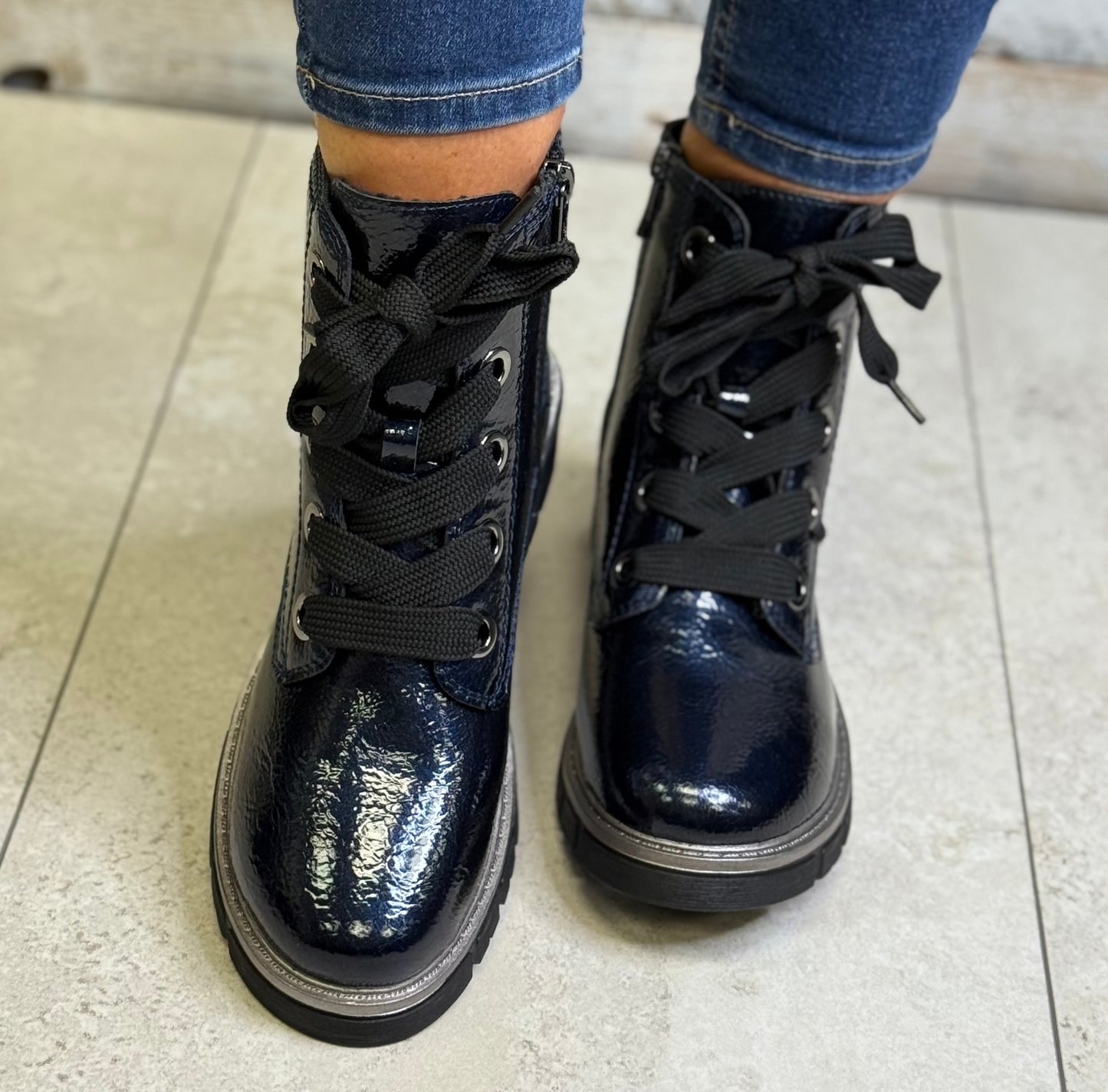 Lotus - 'Jojo' Navy Patent Boot