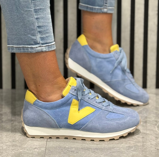 Drilleys- 'Seventy Two’ Denim Leather Trainer