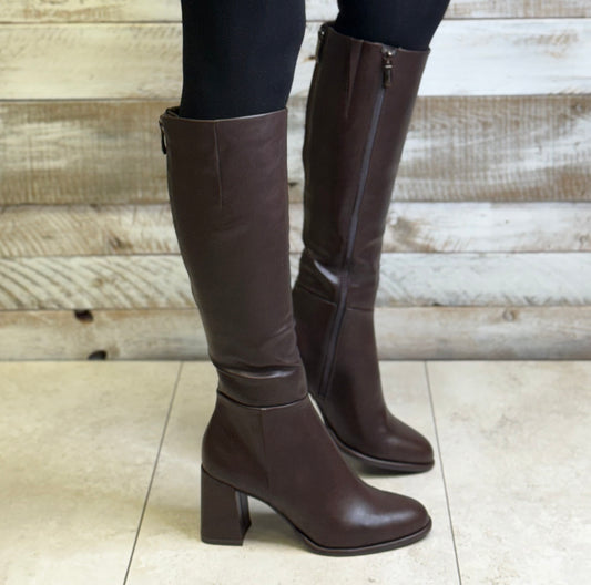 Tamaris - Mahogany Knee High Block Heel Boot
