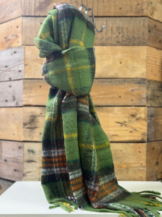 hannah k - Green Checked Cosy Scarf