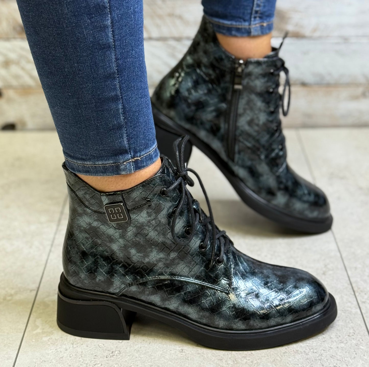 Redz - Blue Metallic Patent Boot