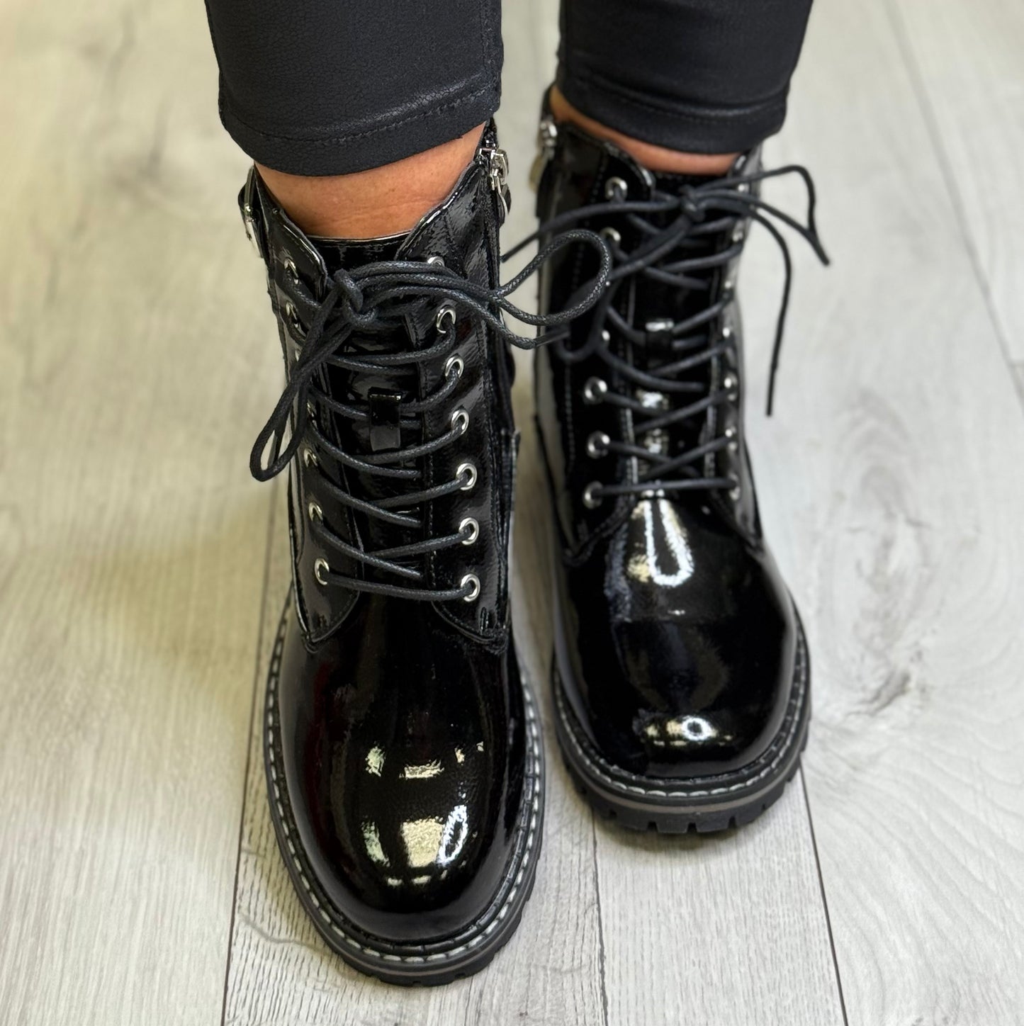 Lunar - 'Parlour' Black Patent Boot