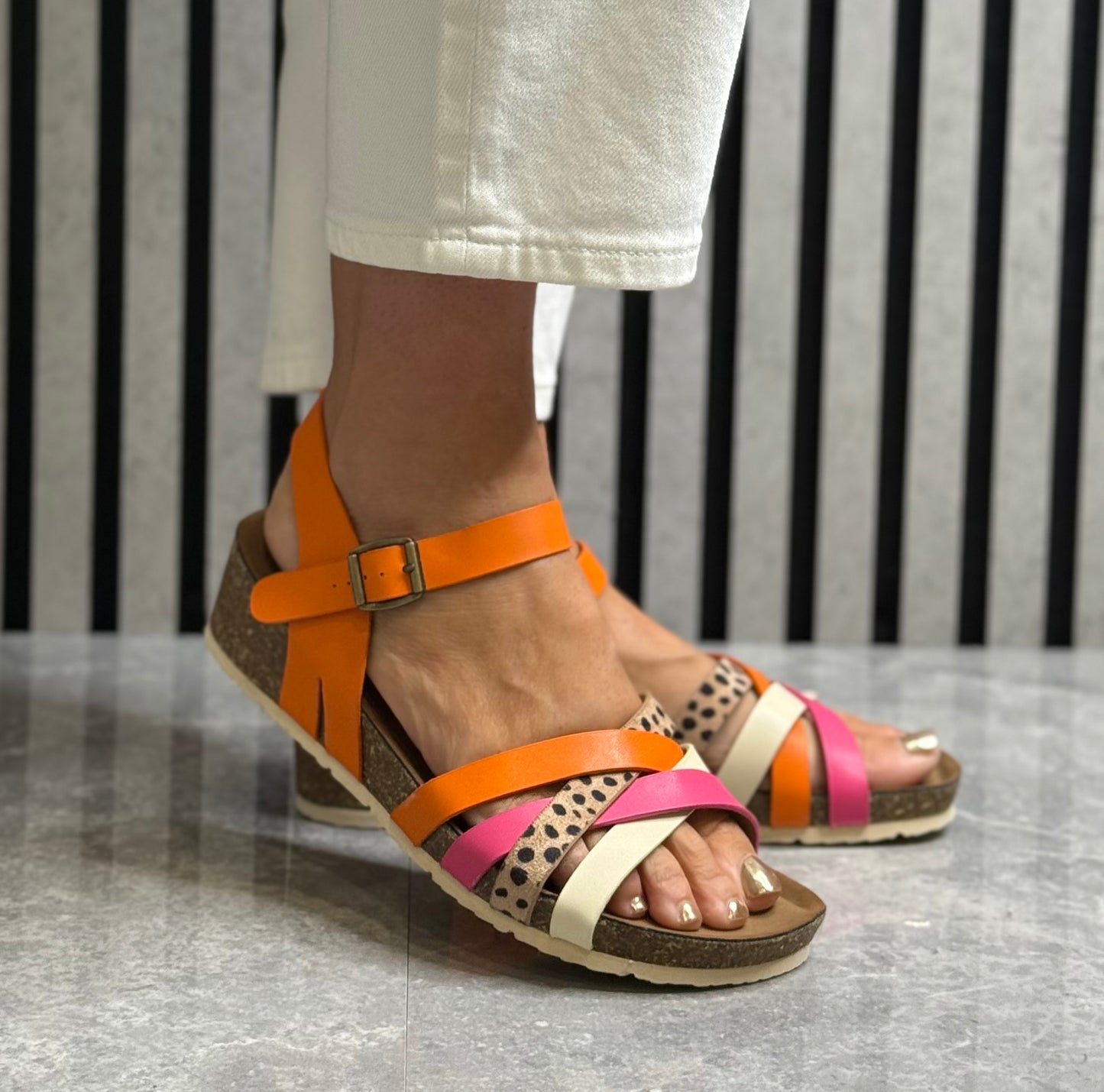 Lunar - 'Selina' Orange Mix Sandal