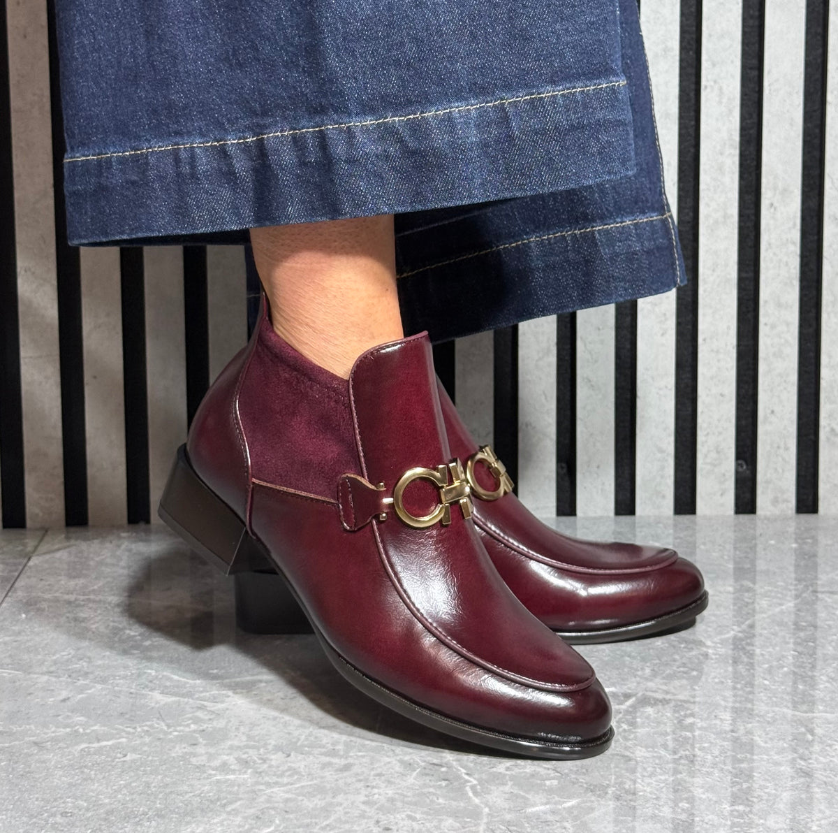 Patrizio Como - 'Huesca' Porto Burgundy Ankle Boot