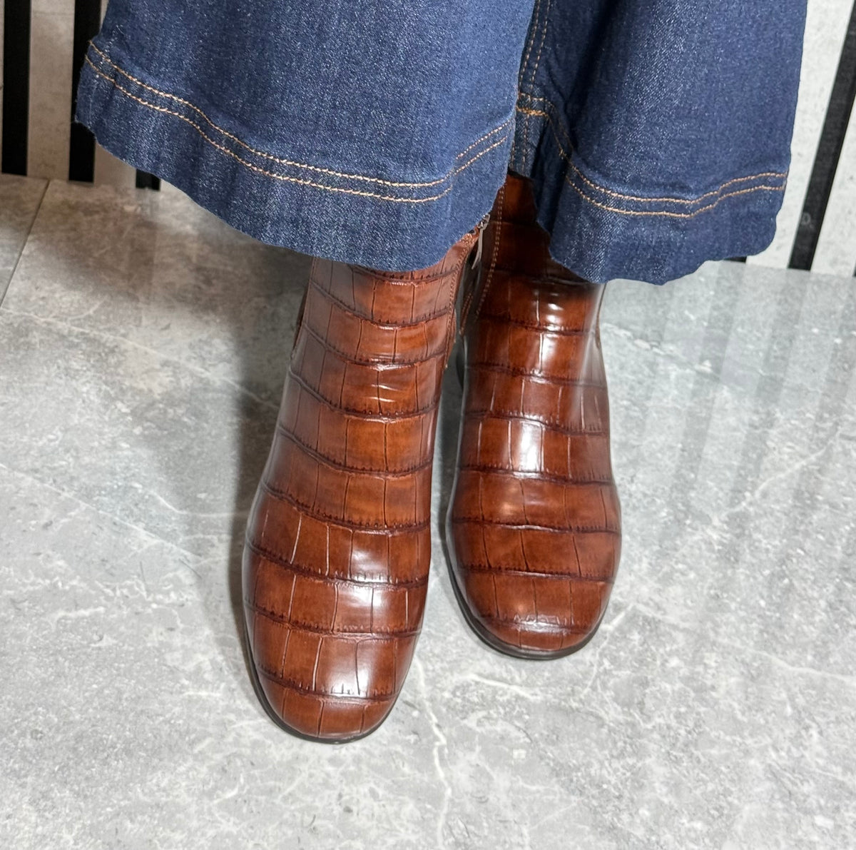 Tamaris - Muscat Croc Block Heel Boot
