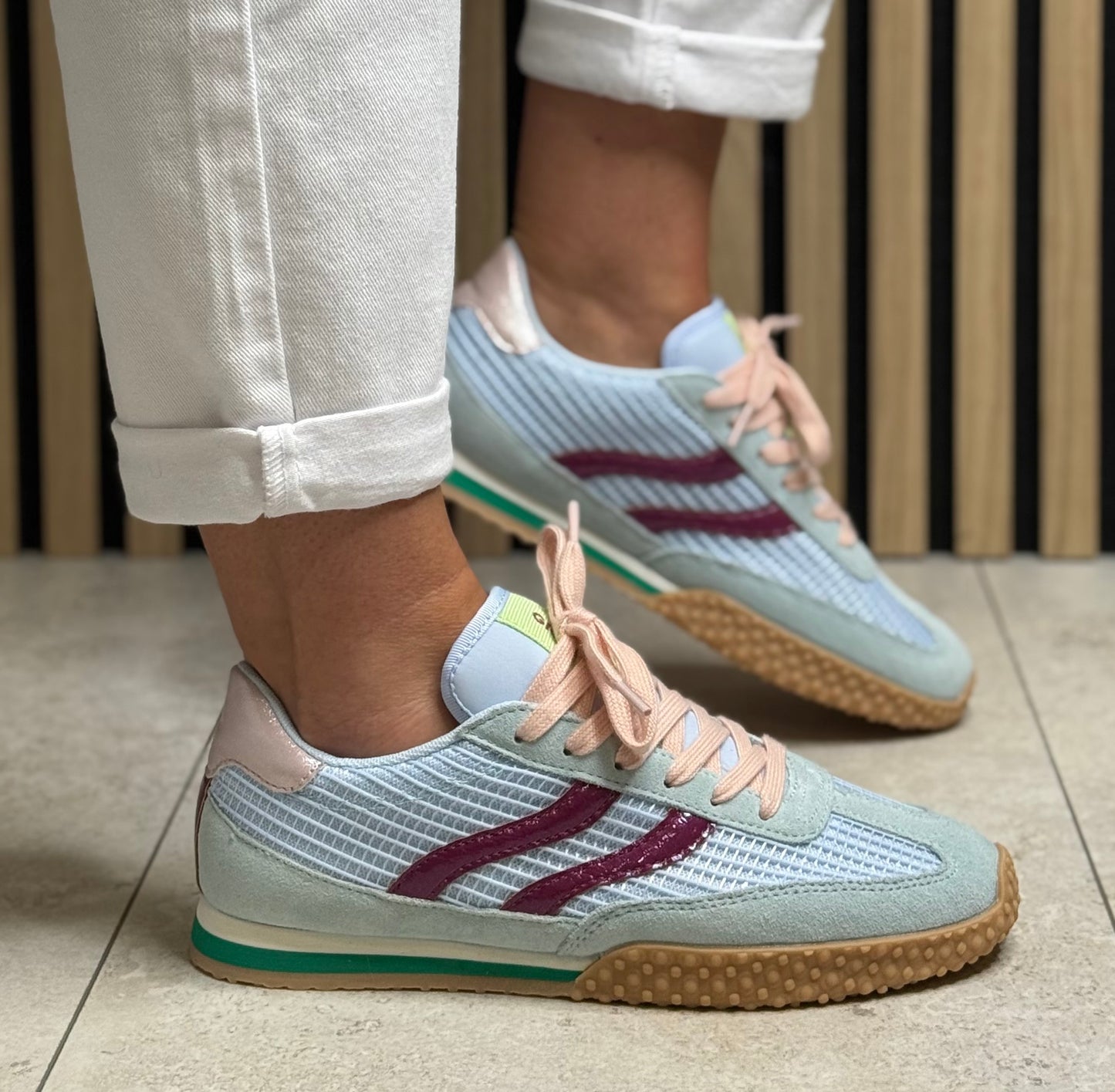 Gioseppo - 'Chake' Blue Multi Suede Trainer