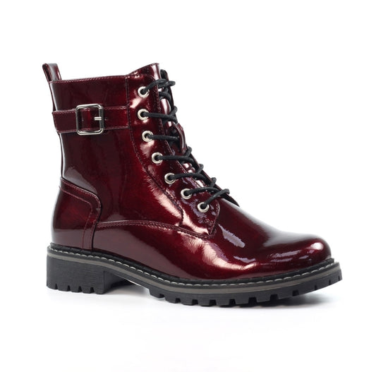 Lunar - 'Parlour' Burgundy Patent Boot