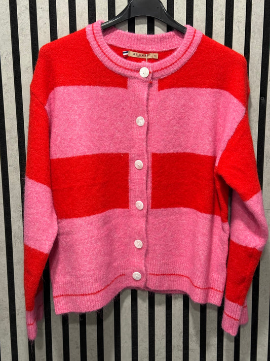 Red/Pink Stripe Cardi/Jumper