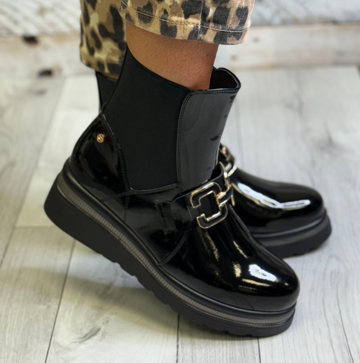 Zanni & Co - 'Reyhani One' Ink Patent Boot