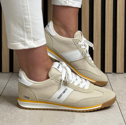 Teddy Smith -  Beige Mix Trainer (120549)