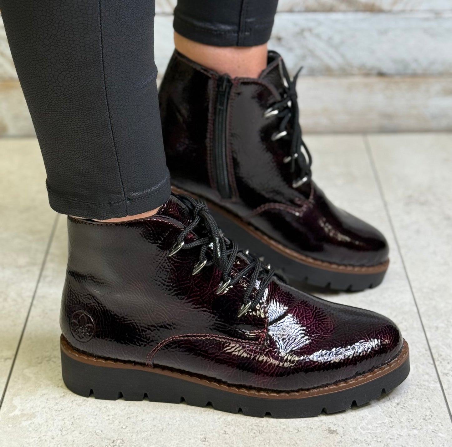 Rieker - Burgundy Patent Boot