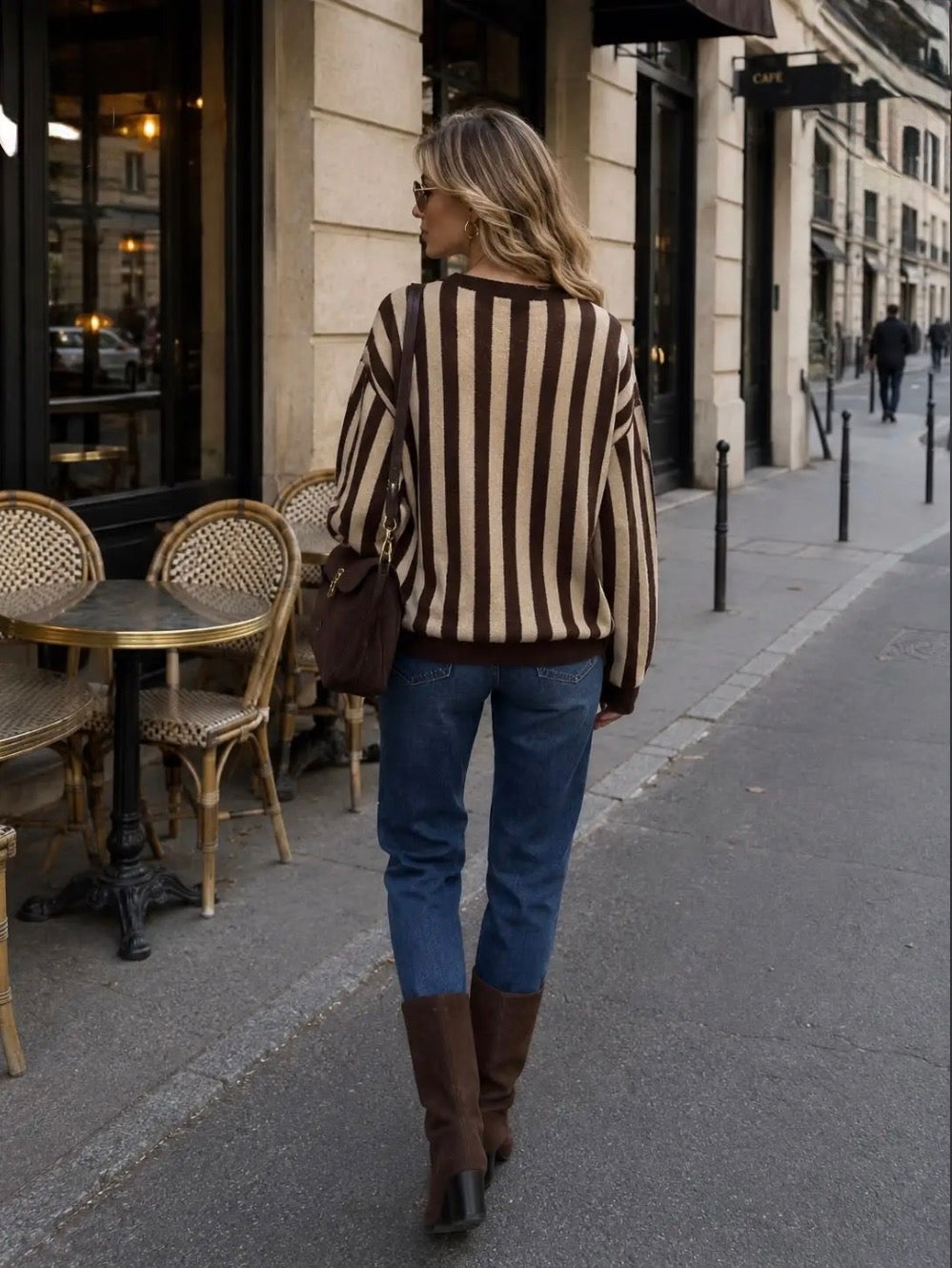 Brown Stripe ‘Crème De La Crème’ Oversized Knit