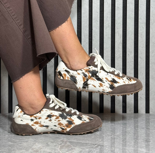 Gioseppo - Cow Print Leather Trainer