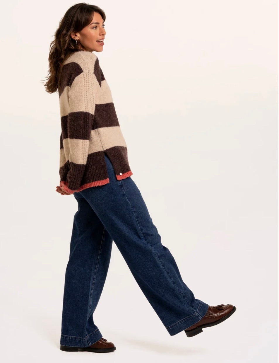 Brakeburn - ‘Eira’ Stripe Crew Neck Knitted Jumper