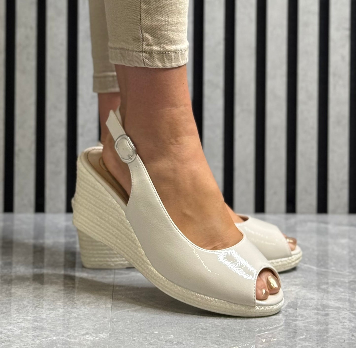 Zanni & Co - 'Aryan One' Whipped Peep Toe Wedge Sandal