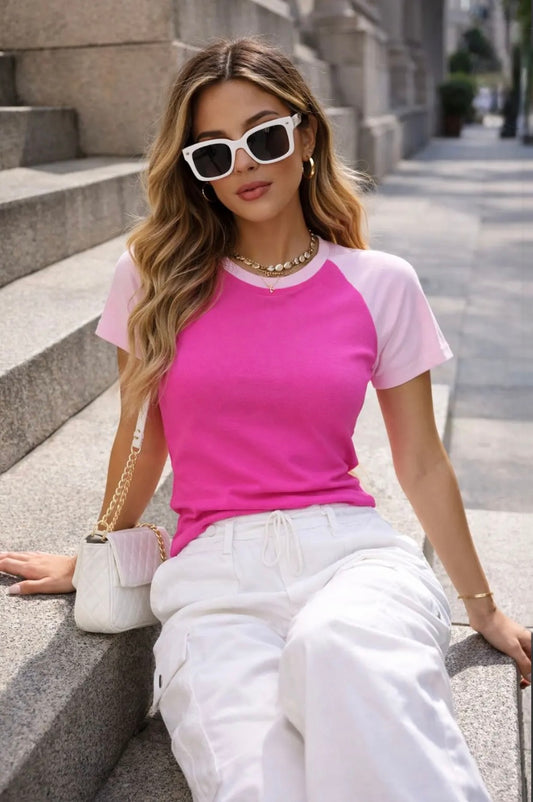 Fuchsia 2 Tone Tee