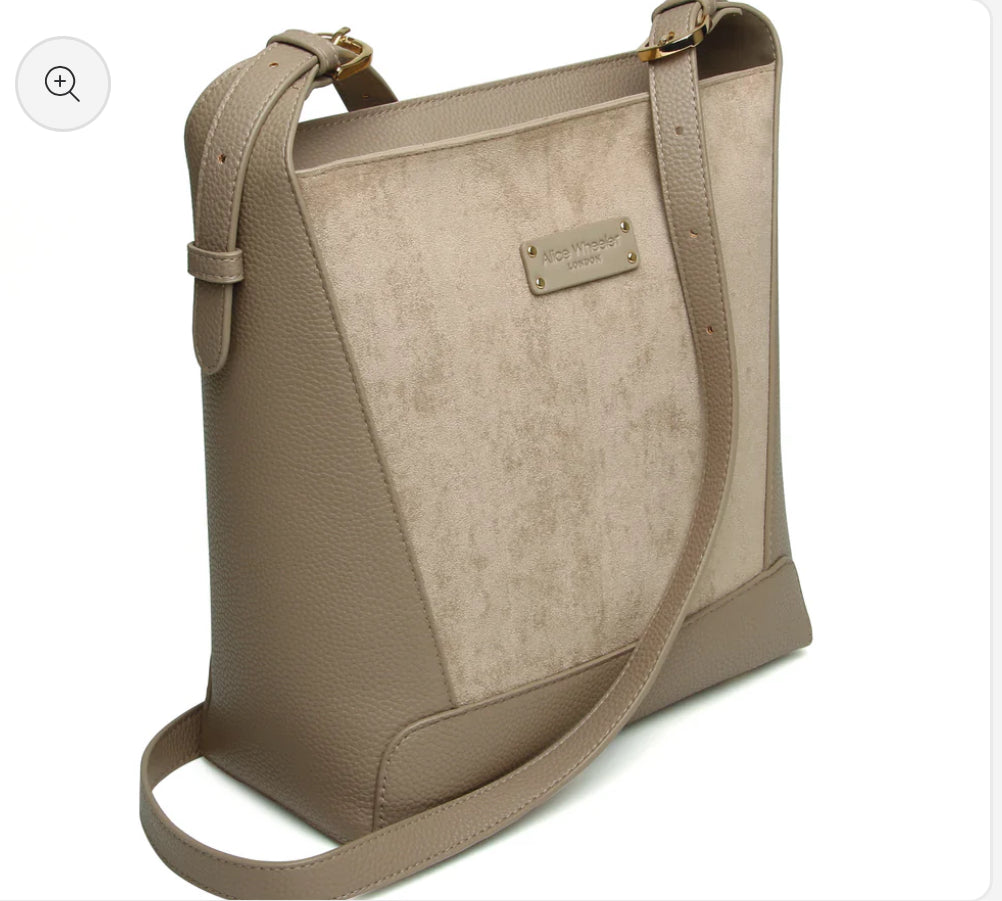 Alice Wheeler - Mink Faux Suede Kensington Crossbody Bag