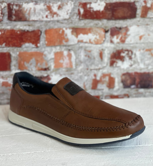 Rieker - Mens Brown Slip On Leather Shoe
