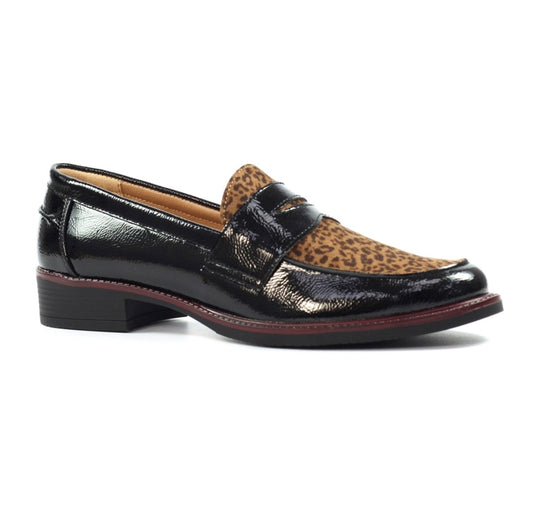 Lunar - 'Titan' Black Patent Combo Loafer