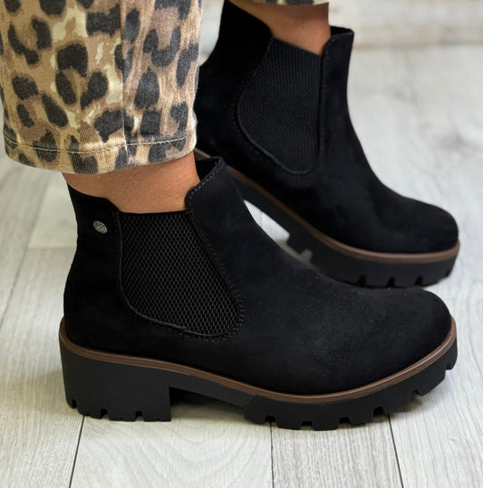 Rieker - Black Faux Suede Chelsea Boot