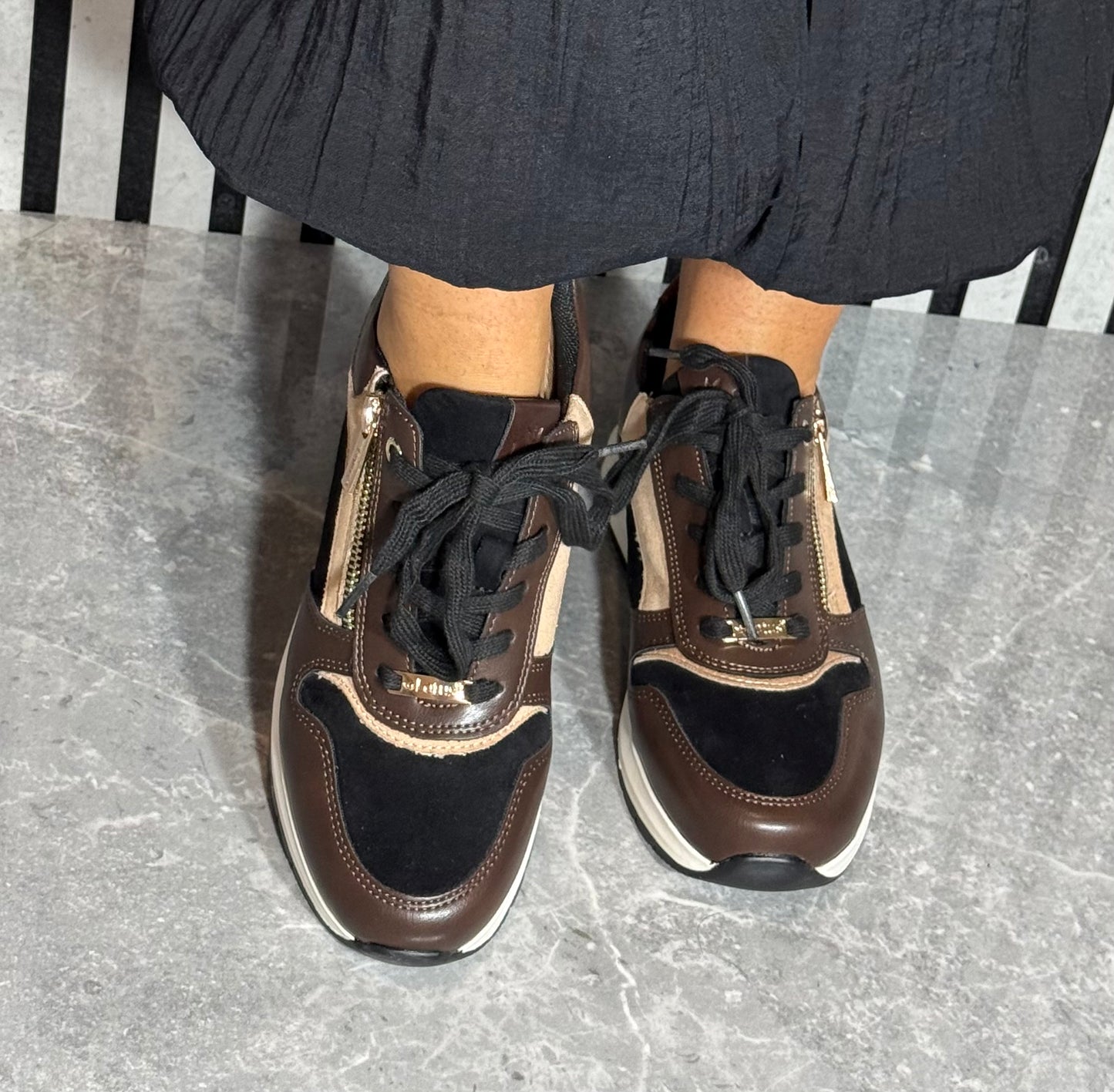 Lotus - 'Venus' Brown/Black Combo Trainer
