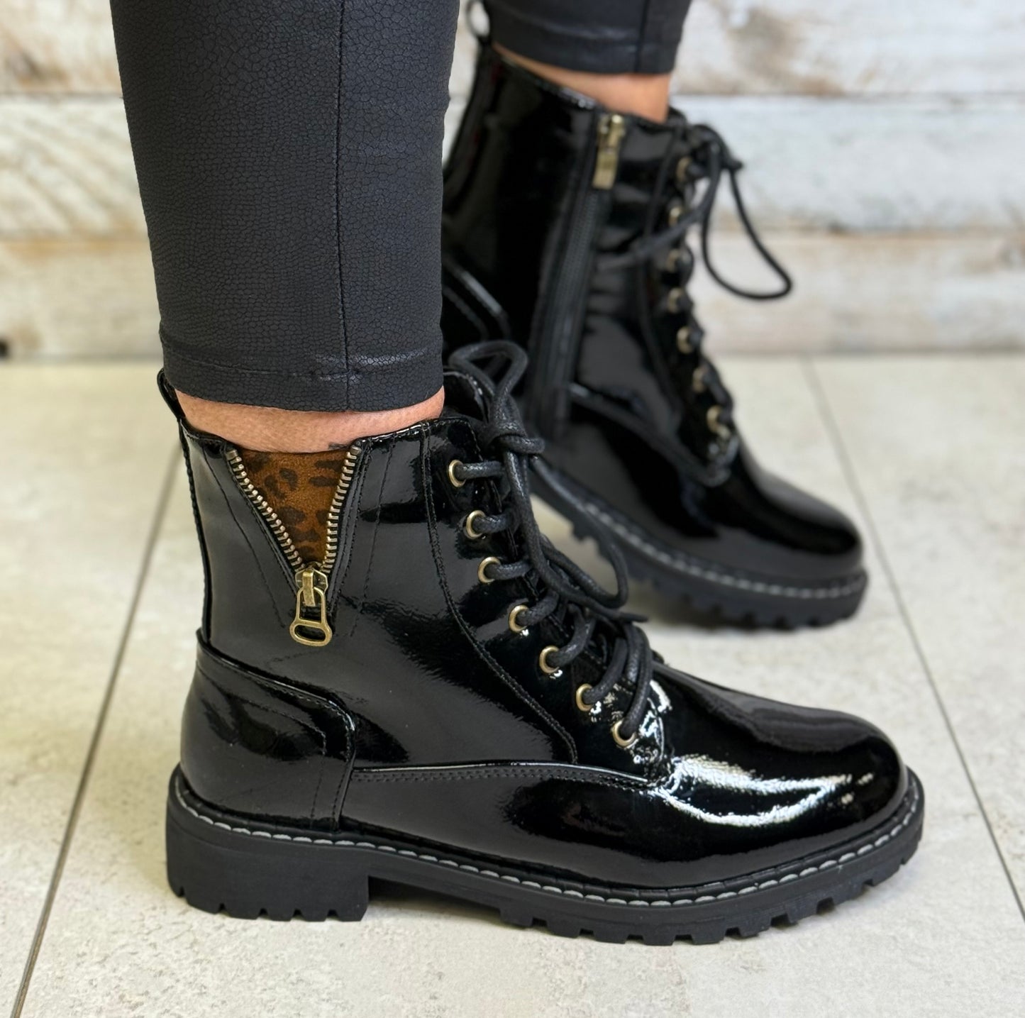 Lunar - 'Nevada' Black Patent Boot
