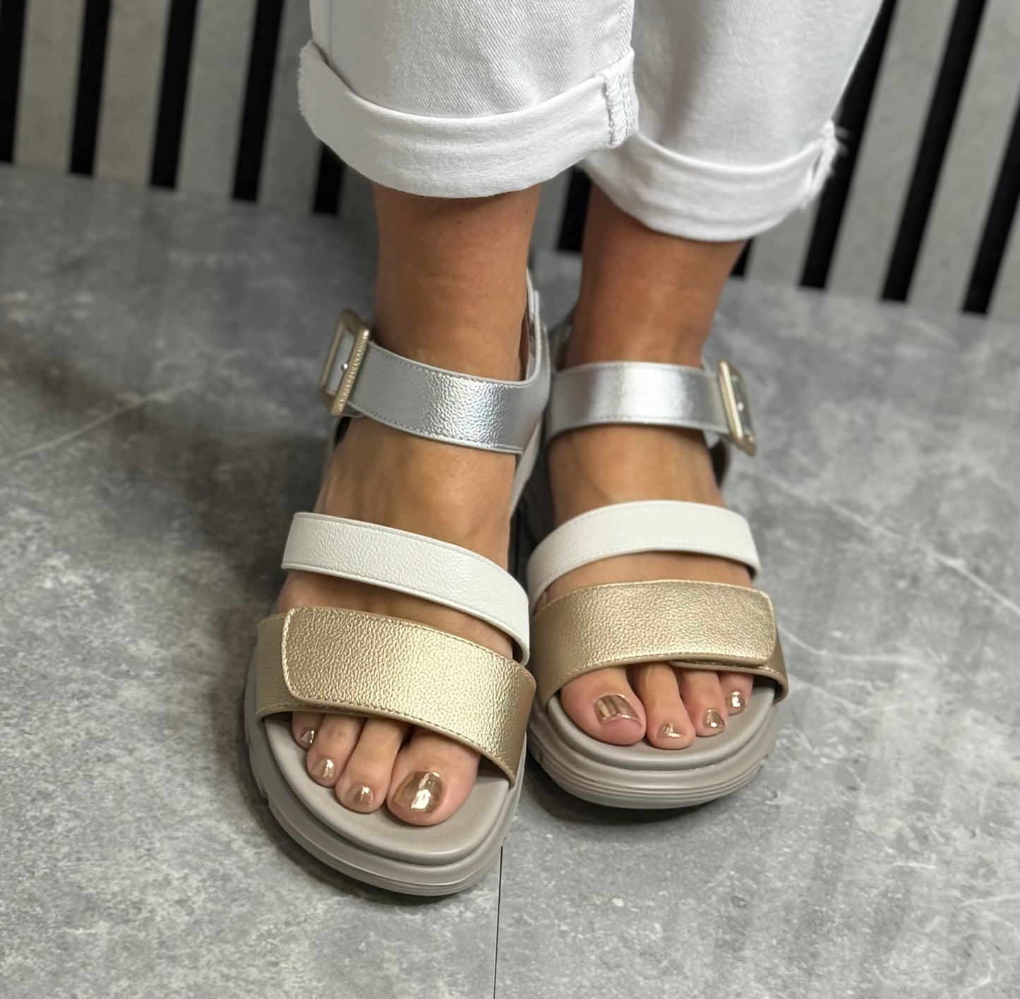 Xti - Silver Combo Sandal (145402)