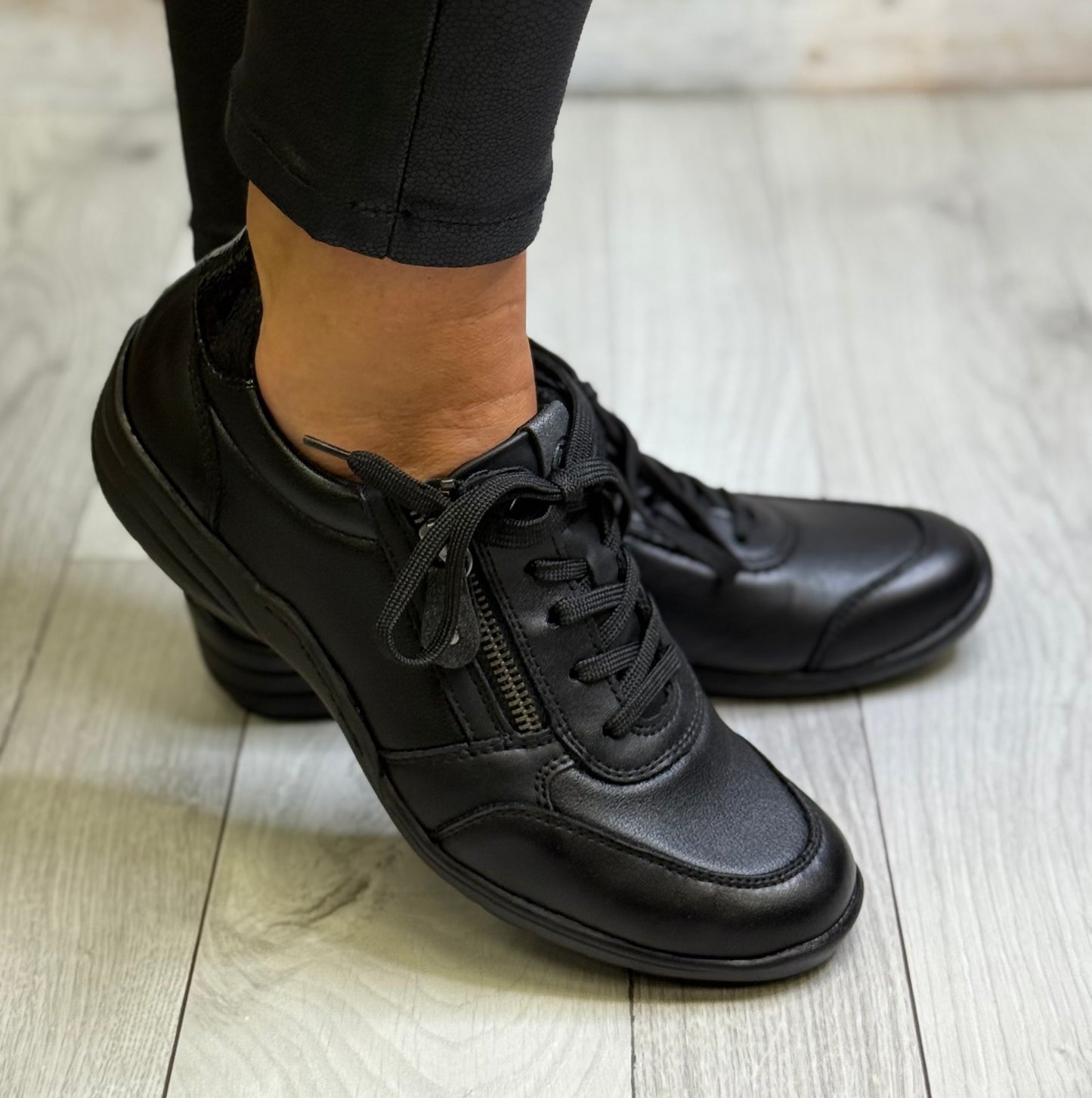 Remonte - Black Side Zip Casual Shoe