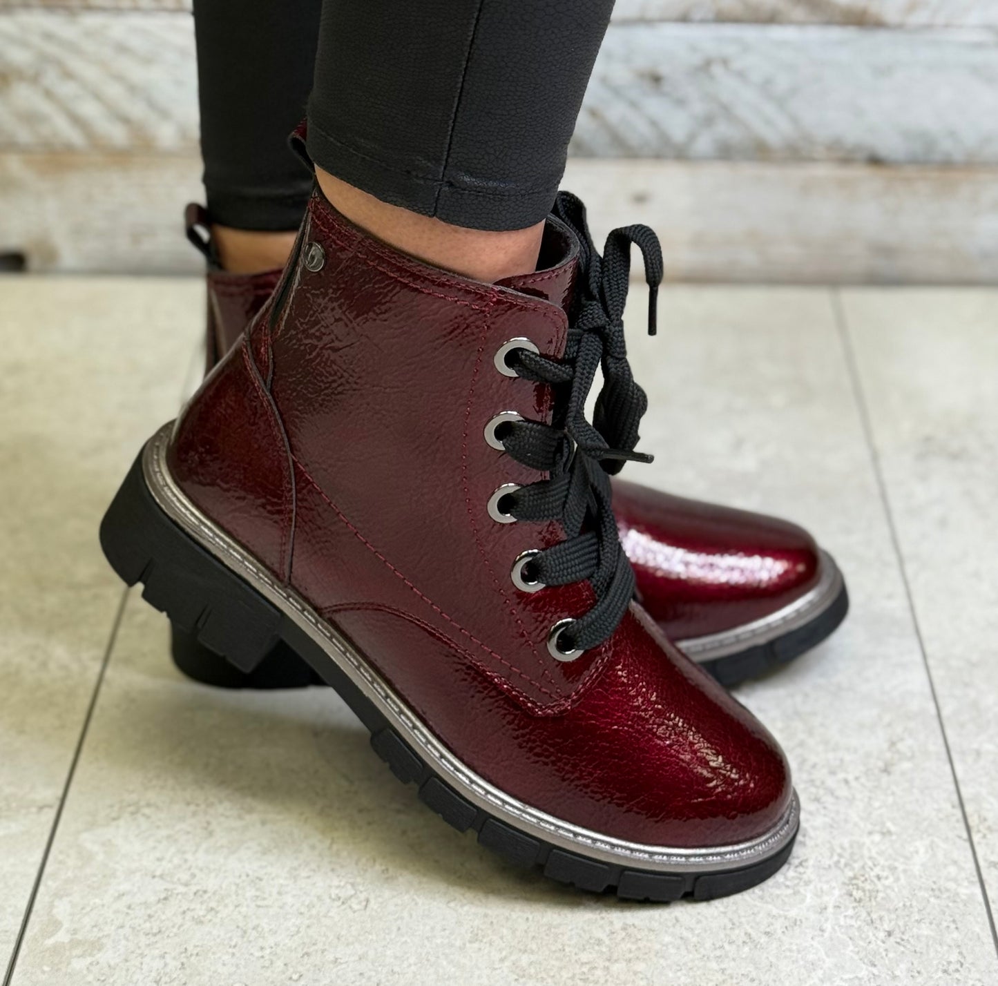 Lotus - 'Jojo' Bordo Patent Boot