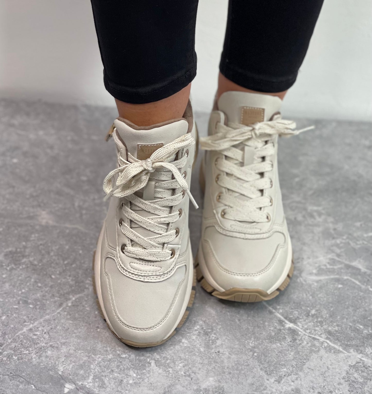 Mustang - Ivory Chunky Trainer Boot