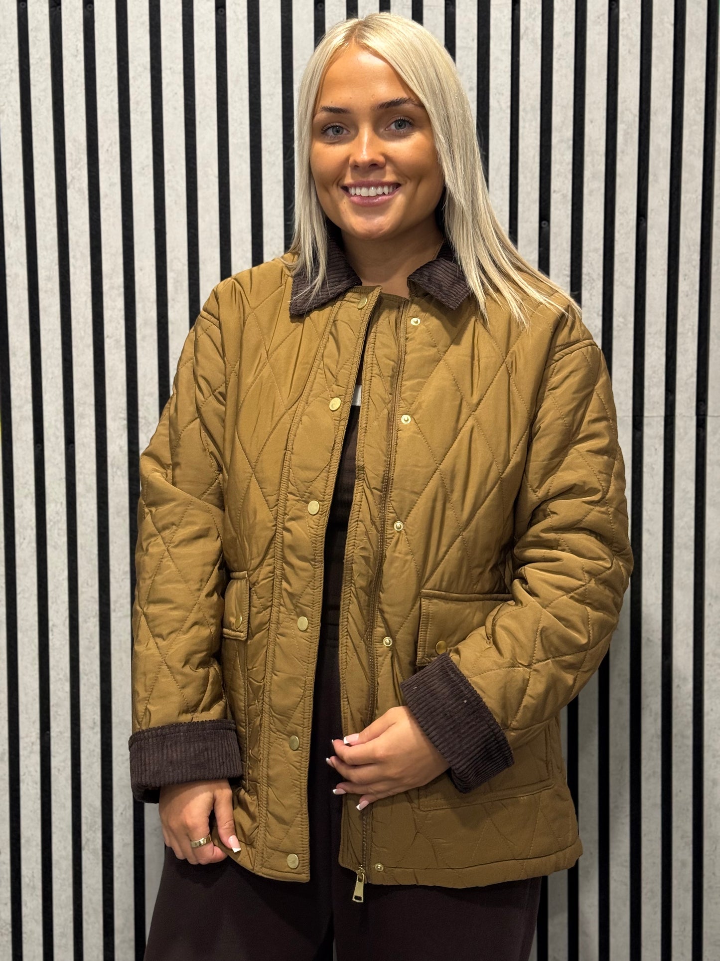b.young - ‘BYBELLINI’ Cord Trim Padded Jacket
