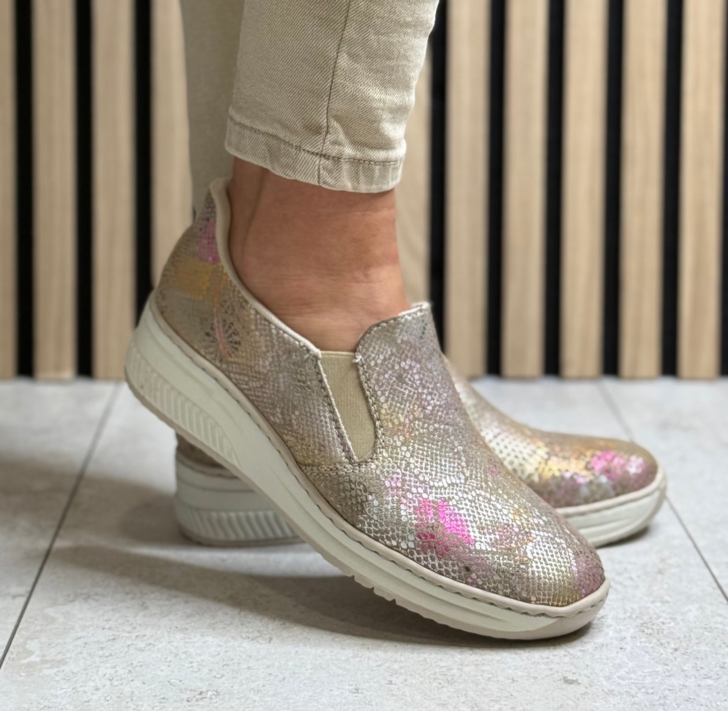 Rieker - Multi Snake Slip On Wedge Shoe