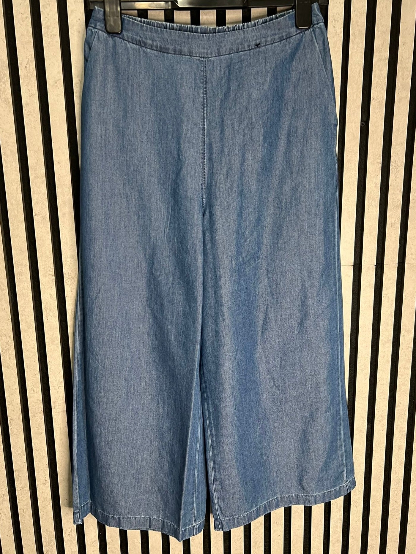 Denim 3/4 Wide Leg Trouser