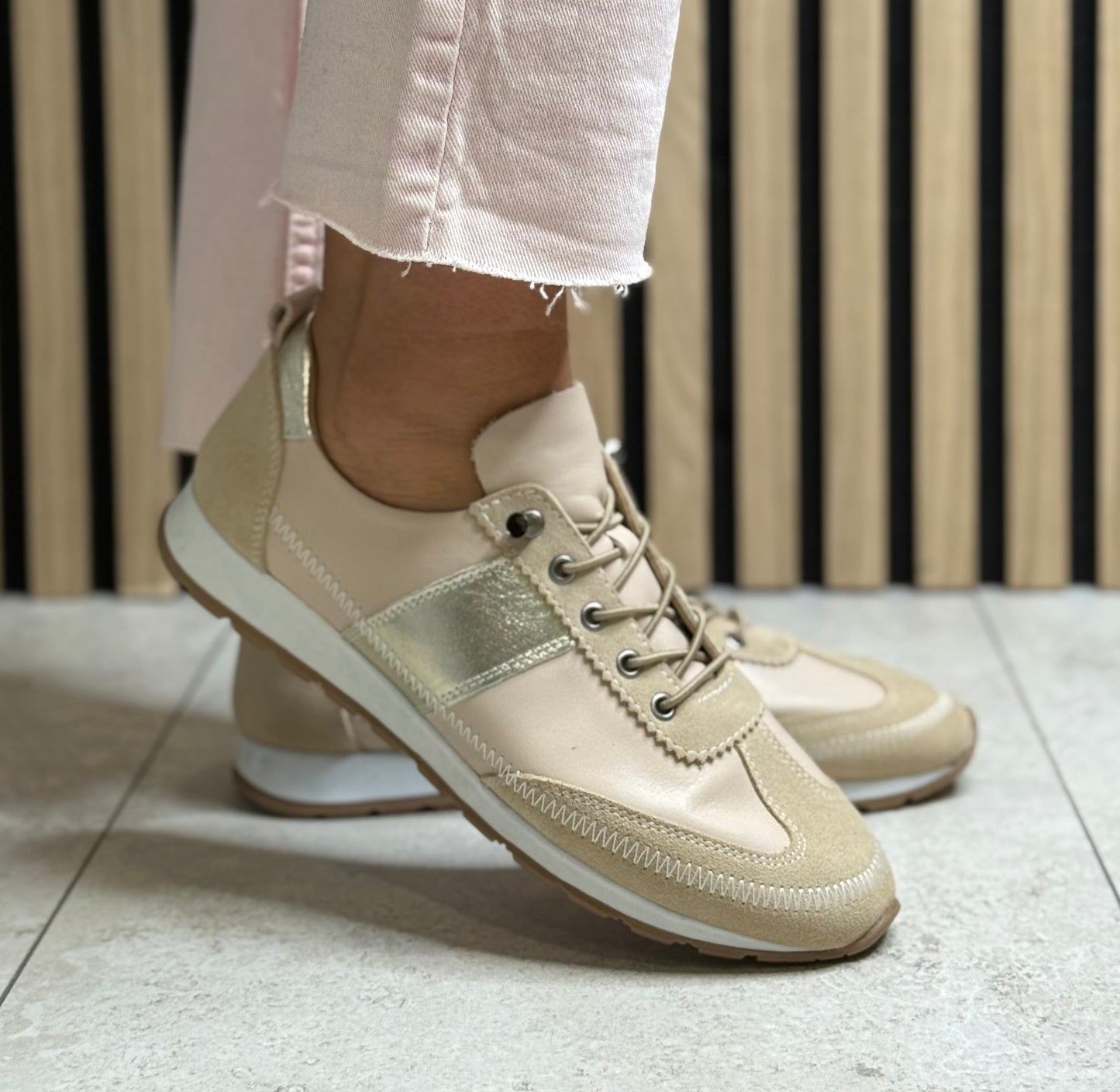 Lotus - 'Lola' Natural Leather Trainer