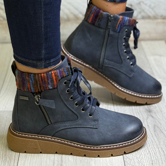 Lunar - 'California' Navy Wide Fit Boot