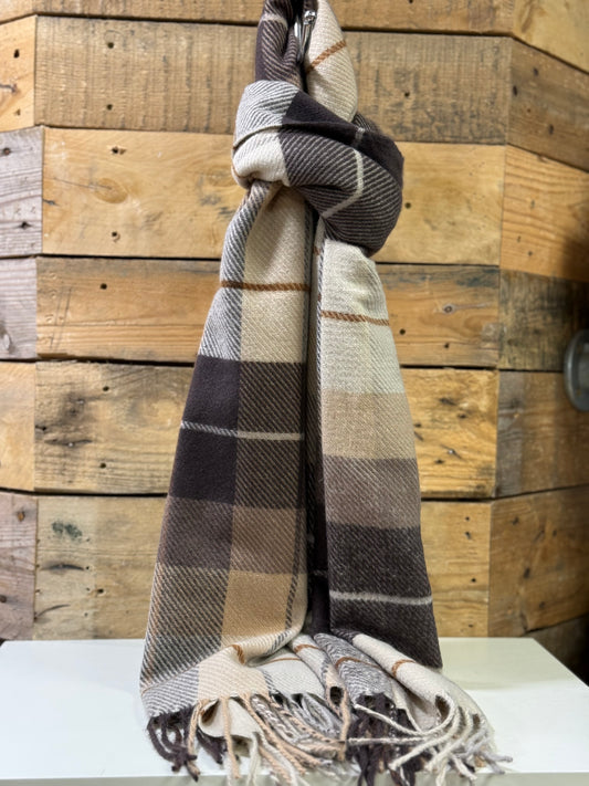 hannah k - Brown/Beige Stripe Scarf