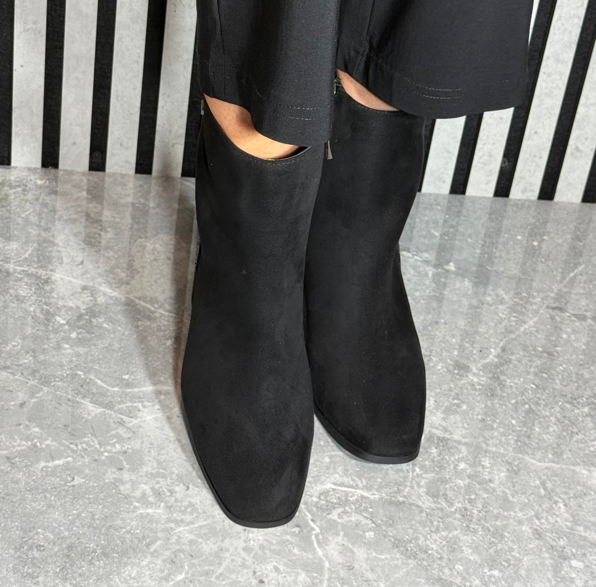 Lotus - 'Zelda' Black/Snake Detail Ankle Boot