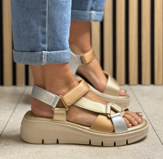 Xti - Metallic Combo Strap Sandal (145398)