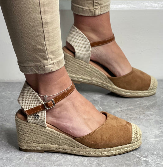 Xti - Camel Espadrille Wedge Sandal